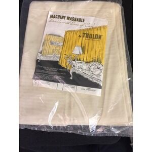 Vintage Trulon Curtains Panel 81" Long, Sheer Ecru *NOS*